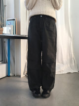 メルキットカットピンタックワイドコットンパンツ