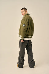 WIDE RIVET POINT JEANS - GRAY