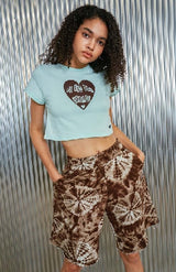 パッチハーフパンツ/patch half pants_ brown