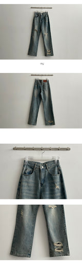 ヴィーゾデミーウォッシュドアウトデニムパンツ / VISODEMY Washed-out Denim Pants