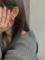 [92.5silver] マットサークルワンタッチピアス
