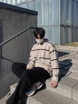 87 Check Half Zip Up Collar Knit (3color)