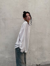 (UNISEX) シルキーデイリーオーバーウォーマー長袖