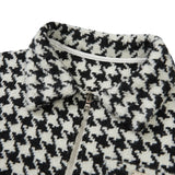 Overfit Hound Tooth Knit Anorak [BLACK] (6618825392246)