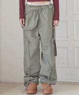  RIBBON STRING PANTS .WITH BAG (KHAKI)