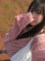 Hairy round knit t