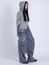 Satin Multi Pocket Pants, Grey
