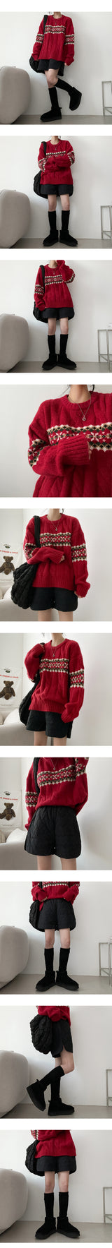 Rollin pattern coloring subtle twisted knitwear