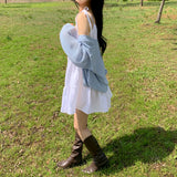 [調整可能ストラップ] カンカンスリーブレスドレス