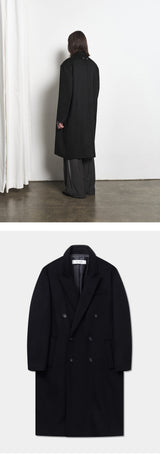 Merino Wool Overfit Double Long Coat (Classic Black)