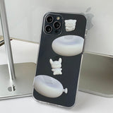 White Cat Balloon pang-pang Phone Case