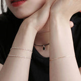 シルバーシンスネークチェーンブレスレット(スペアチェーン)/silver thin snake chain bracelet (14K gold plated / spare chain)