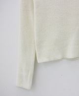 ウールリブラウンドニット/Wool ribbed round knit (3color)