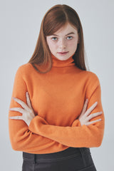 ホールガーメントカシミアタートルネックニット / Whole Garment Cashmere Turtleneck Knit [Orange]
