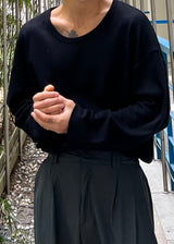 Waffle U-Neck Long Sleeve 4COLOR