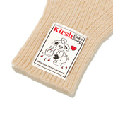 CHERRY HOLIDAY KNIT FINGER HOLE GLOVES [BEIGE]
