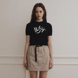 ロゴクロップニット/Logo crop Knit [2 Color]