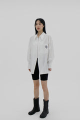 Zip-up lettering shirt (2color)