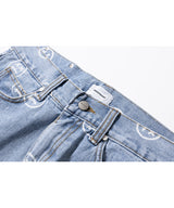 SMILE PATTERN DENIM PANTS (6565140398198)