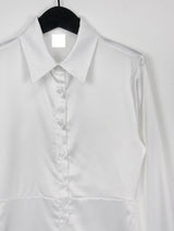 シルキー ストリング シャツ ワンピース / Silky String Shirt One Piece (4color)