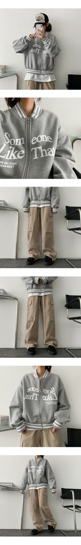 [fleece] Thumb Like Water Lettering Color Jumper