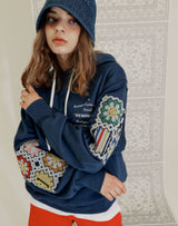 GRANNY SQUARE HOODIE NAVY (6691433283702)