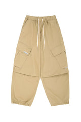 Beige balloon cargo pants
