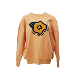 SETSETSET BIG FLOWER SWEAT SHIRT TANGERINE (6652490481782)