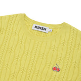 スモールチェリーケーブルクロップニット／SMALL CHERRY CABLE CROP KNIT [LIME]