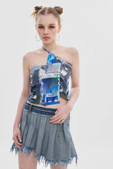 デニムプリーツスカート / DENIM PLEATS SKIRT