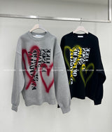 [UNISEX] Heart lettering oversized fit sweatshirt