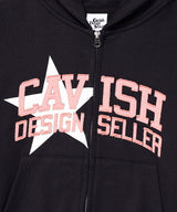 W VARSITY ZIP UP HOODIE CHARCOAL(CV2DFFM481A)