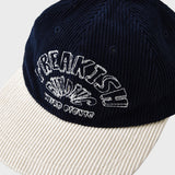 ウェア―ドセミサイクルコーデュロイフラットブリムキャップ/WEIRD SEMICIRCLE CORDUROY FLAT BRIM CAP (NAVY)