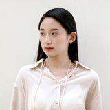 シルバーシンスネークチェーンネックレス/silver thin snake chain necklace (silver / no spare chain)
