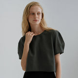 クロワール パフ クロップ ブラウス / Croire puff crop blouse