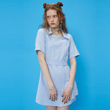 Square Neckline One-piece [Cotton Lace_Seoul Blue] (6592474906742)