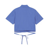 バックノットクロップシャツ / BACK KNOT CROP SHIRT (BLUE)