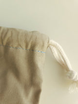Two tone string pouch - beige M