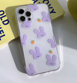 モチパープルラビットキャロットフォーンケース / Mochi Purple Rabbit Carrot Phone Case
