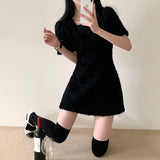 キンシャピンタックパフミニドレス