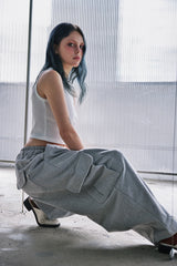 H-T CARGO BALLOON SWEAT PANTS (Gray) / カーゴバルーンスウェットパンツ