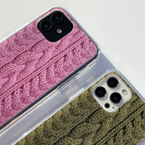 CABLE KNIT HARD JELL CASE_KHAKI
