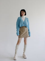 ダメージクロップニットカーディガン/Damage Crop Knit Cardigan (3color)