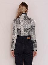 Patchwork halterneck Top (Black)