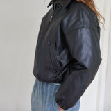 VEGAN LEATHER PUFFER BLOUSON_BLACK