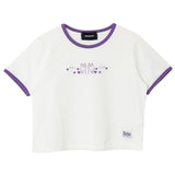 ラビットエモジクロップTシャツ / PURPLE RABBIT EMOJI CROP T-SHIRT