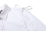 ショルダーオープンリボンシャツ / SHOULDER OPEN RIBBON SHIRT_WHITE