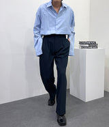 カーリング3タックスラックス/UN718 Curling Three-Tuck Slacks (3 colors)