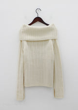 スプリットポイントオフショルダーニット/Split Point Off-Shoulder Knit (2color)