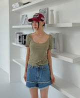 レイヤードショートデニムパンツ/Layered Short Denim Pants
